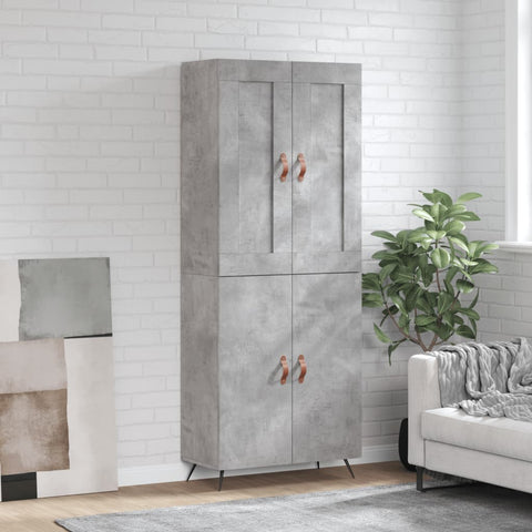 Highboard Concrete Grey 69.5x34x180 cm Engineered Wood 3199533
