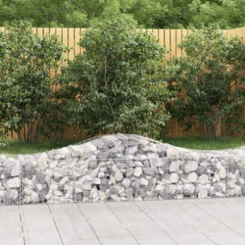 Arched Gabion Baskets 2 pcs 200x50x40/60 cm Galvanised Iron 3145577