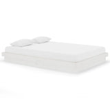 819908 Bed Frame without Mattress White Solid Wood 140x200 cm