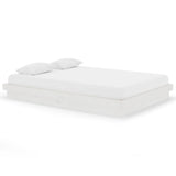 819908 Bed Frame without Mattress White Solid Wood 140x200 cm