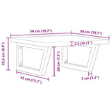 Basin Shelf Wall Mounted Steel and Solid Wood Oak 3302382