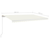 Manual Retractable Awning 500x350 cm Cream 3069017