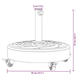 Parasol Base with Wheels for 38 / 48 mm Poles 27 kg Round 4007979
