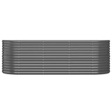 Garden Raised Bed Galvanised Steel 224x80x68 cm Anthracite 318956