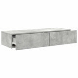 ZNTS Wall Shelf with Drawers Concrete Grey 100x36x19 cm Engineered Wood 859989