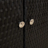 Storage Cabinet with Shelf Black 100 x 36 x 102 cm Rattan 4103821