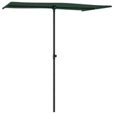 Garden Parasol Green Aluminium Medium Rotatable Garden Parasol 47328