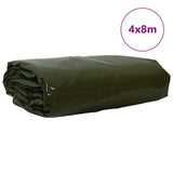 Tarpaulin 650g / m Olive Green 4 x 8 m Canvas with PVC Coating 42017762