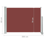 Patio Retractable Side Awning 80x300 cm Brown 48361