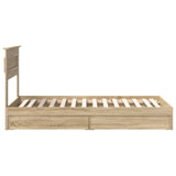 Storage Bed with Drawer Sonoma Oak 75 x 190 cm Engineered Wood 3409949