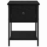 Bedside Table 2 pcs Black Oak 34 x 35.5 x 45 cm Engineered Wood 881805