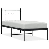 Bed Frame Black Powder-Coated Steel Small Single Bed Frame 353527