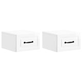 Wall-Mounted Bedside Cabinet with Drawer 2 pcs High Gloss White 899284