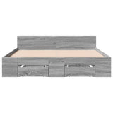 Bed Frame with Drawers without Mattress Grey Sonoma 160x200 cm 3280739