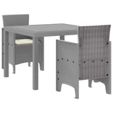 Garden Dining Set 3 pcs Light Grey Polypropylene 3378691