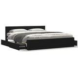Bed Frame with Headboard without Mattress Black 200x200 cm 3295535