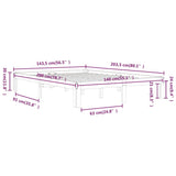 Bed Frame without Mattress Solid Wood Pine 140x200cm 810365