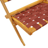 Folding Garden Chairs 2 pcs Red Solid Wood Acacia and Fabric 366511