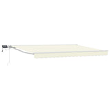 Manual Awning Frame with LEDs Cream and White 4 x 3 m 3420611