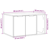 Cat Litter Box Enclosure Grey Sonoma 80x50x45 cm Engineered Wood 857738