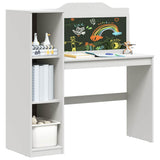Desk with Open Storage and Chalkboard with Shelf ROROS White 42003032