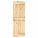 Sliding Door with Hardware Set 80x210 cm Solid Wood Pine 3203180