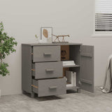 Sideboard HAMAR Light Grey 90x40x80 cm Solid Pinewood 340431