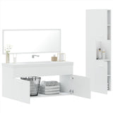 3 Piece Bathroom Furniture Set White Engineered Wood 3308526