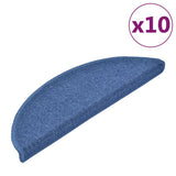 Stair Mats 10 pcs 56x17x3 cm Blue Half Round 149749
