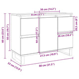 Bathroom Cabinet Sonoma Oak 80x33x60 cm Engineered Wood 849684