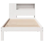 Bookcase Bed without Mattress White 75x190 cm Small Single Solid Wood Pine 3322535