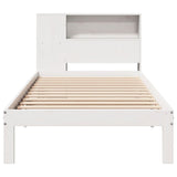 Bookcase Bed without Mattress White 75x190 cm Small Single Solid Wood Pine 3322535