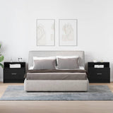 Bedside Cabinets with Drawer 2 pcs Black Oak 51x31x47 cm 858671