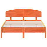 Bed Frame without Mattress Wax Brown 140x200 cm Solid Wood Pine 3207212
