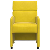 Dining Chairs with Wheels 2 pcs Yellow 58 x 65 x 98 cm Velvet 42017881