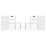 5 Piece TV Units with Storage "ODDA" White Solid Wood Pine 3365369
