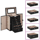 Jewellery Box 6-Layer with Mirror Lockable Black 4103565