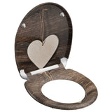 ZNTS SCHÜTTE Duroplast Toilet Seat with Soft-Close WOOD HEART Printed 435107