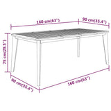 Garden Table Natural Wood Solid acacia wood Large Durable 310303