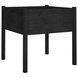 Garden Planters 2 pcs Black 70x70x70 cm Solid Pinewood 810818