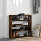 Shoe Rack Smoked Oak 80x25x81 cm Engineered Wood 859909