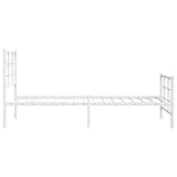 Metal Bed Frame without Mattress with Footboard White 75x190cm 355618