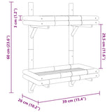 ZNTS Wall Shelf 2-Tier 45x26x60 cm Bamboo 4106587