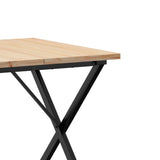 ZNTS Dining Table X-Frame 80x80x75.5 cm Solid Wood Pine and Steel 3282761