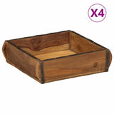 Tray 4 pcs Brown 29 x 31 x 10 cm Solid Reclaim Wood 4019616
