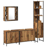 Bathroom Furniture Set with Shelf 4 pcs Brown Engineered wood 3332591
