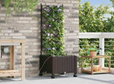 Garden Planter with Irrigation&Wheels Brown 40 x 40 x 148 cm PP 3422949