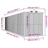 Garden Shed Green 192x855x223 cm Galvanised Steel 3147435