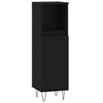 ZNTS 3 Piece Bathroom Furniture Set Black Engineered Wood 3190300