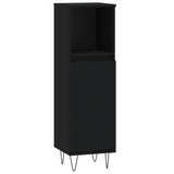 ZNTS 3 Piece Bathroom Furniture Set Black Engineered Wood 3190300